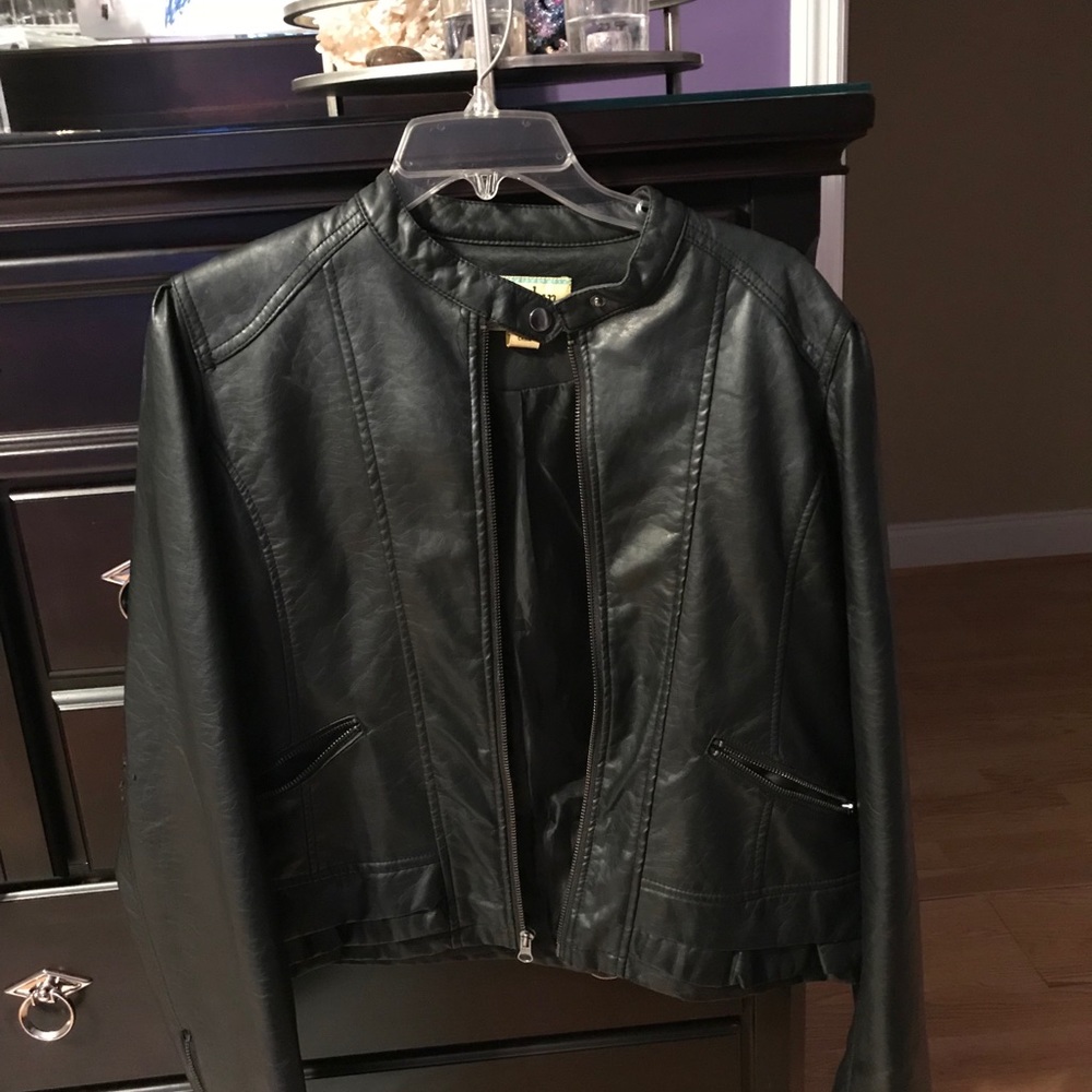Black leather jacket